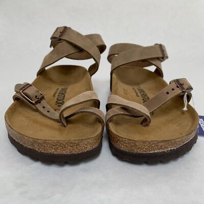 Birkenstock New with Box Yara Tobacco Brown Oiled Leather Regular Select  Size