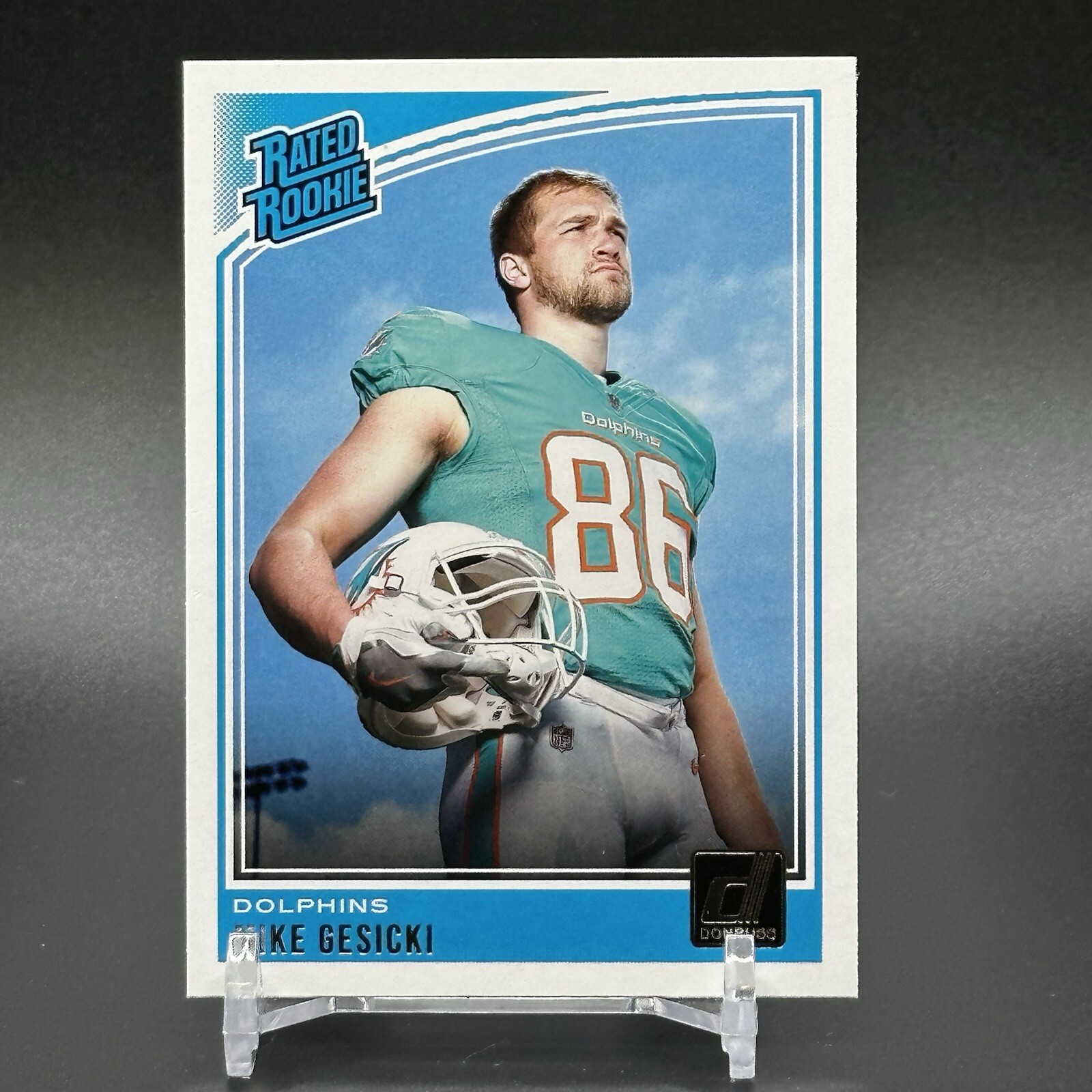 2018 Panini Donruss Mike Gesicki #337 Rookie RC - Miami Dolphins