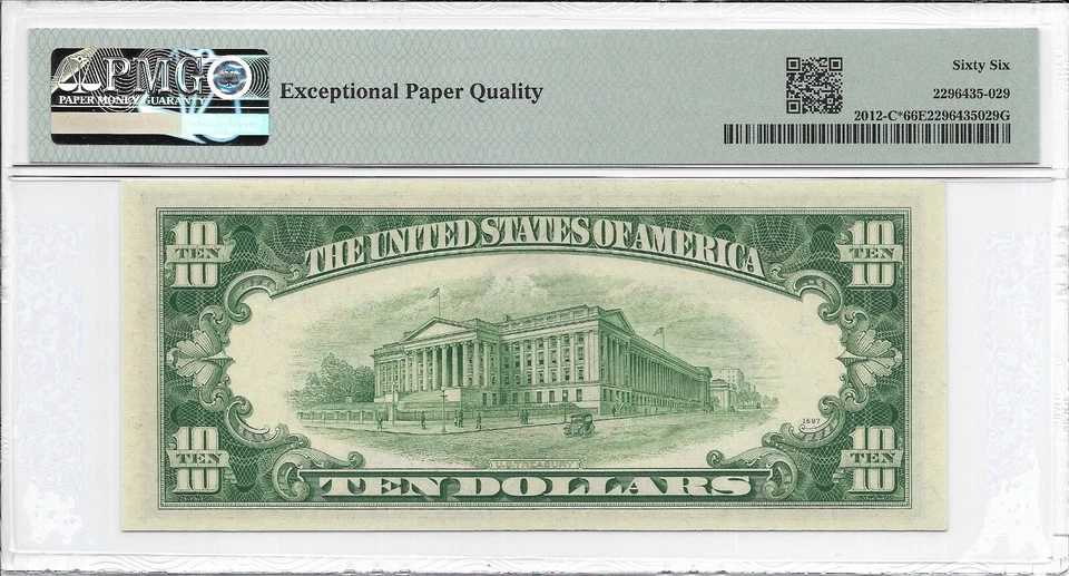 1950B $10 PHILADELPHIA *STAR* ⭐️ FRN PMG GEM Uncirculated 66 EPQ Banknote 1 of 2 - Image 3 of 3