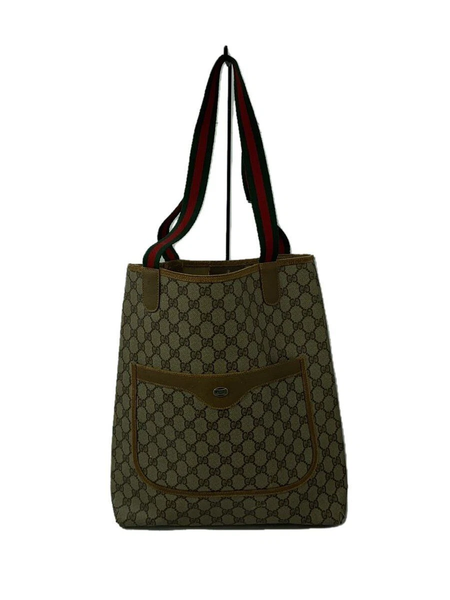 Sac fourre tout GUCCI GG plus cuir sherry beige occasion