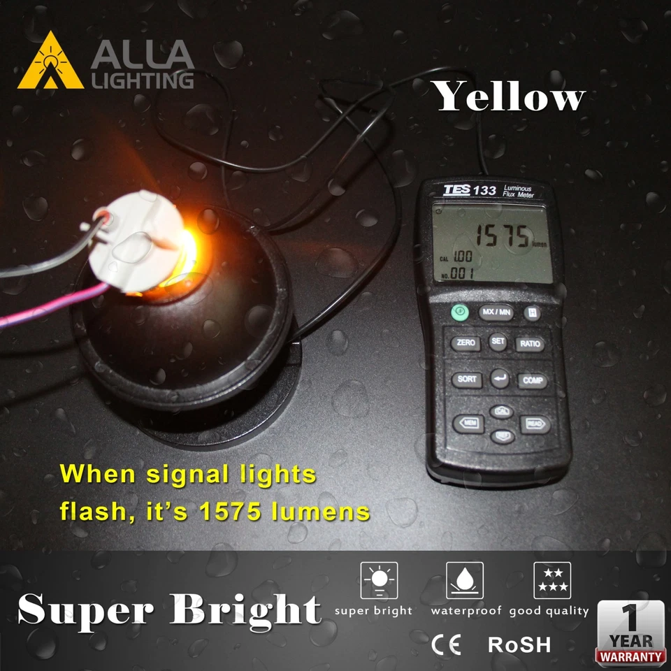 Intermitente de señal de giro 1156 CANBUS amarillo sin hiperparpadeo sin resistencia fusión VS Foto 3 de 4