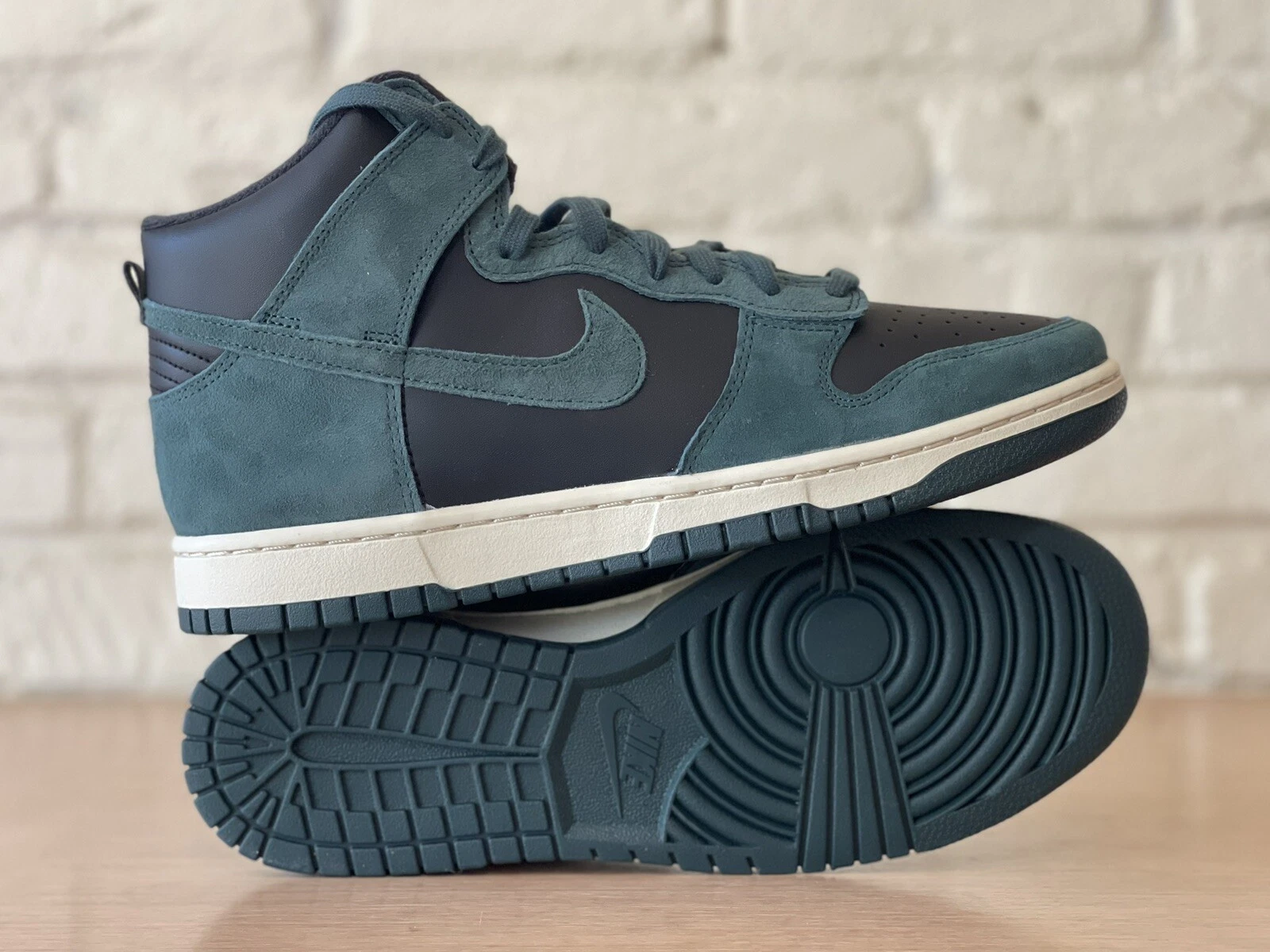 Nike Dunk Hi Retro PRM scarpe classiche abete sbiadito nero DQ7679 002 uomo taglia 12