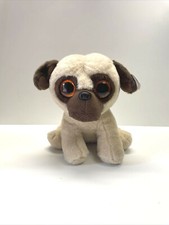 Ty Classic Beanbag Rufus Pug Dog 8'' Plush Stuffed Animal Big Glitter Eyes