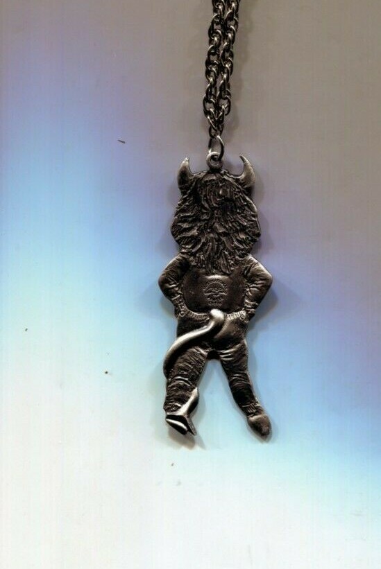 INTERNATIONAL PEWTER 1974 GIRL DEVIL necklace Gem