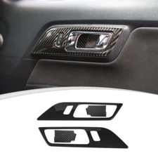 Carbon Fiber Door Handle Bowl Decor Trim Cover for Ford Mustang 2015+ Accessorie