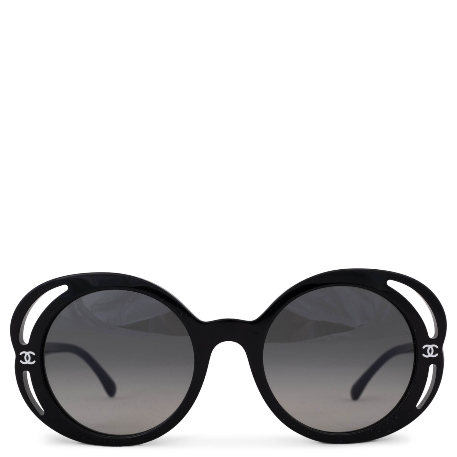 CHANEL 23K Black Bold Camellia Sunglasses 71572 71718 Authentic