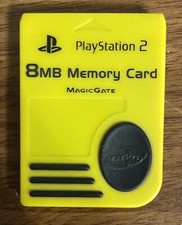 OEM Sony Playstation 2 PS2 Yellow NYKO Magic Gate 8MB Memory Card PS-80516