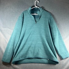 Untuckit Mens Sweater Green Quarter Zip Long Sleeve Pullover Size 2XL Polyester