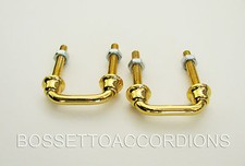 Accordion Gold Shoulder Strap Brackets SET of 2 Clasp U Style Gurtbefestigung