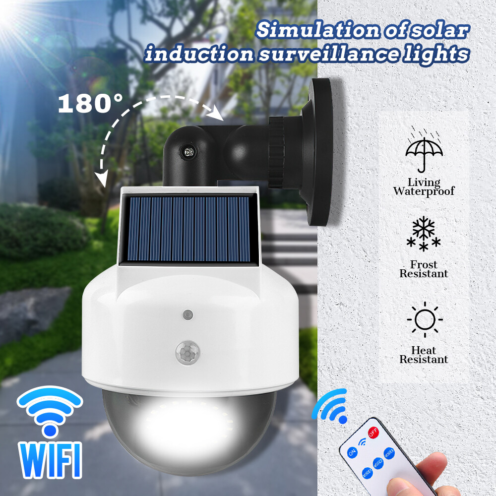 Solar Fake Security Camera With Flashing LED – Motion Sensor, 3 Lighting Modes, IP66 Waterproof, No Wiring Needed