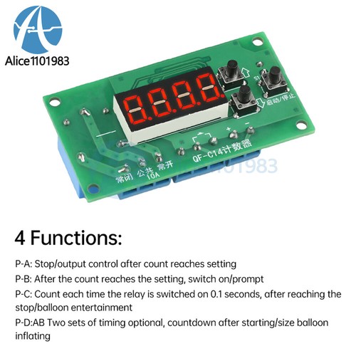 DC 12V 24V 4-digit Digital Counter Module Time Control Board With Relay Output - Picture 5 of 22