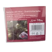 Led-Draht Lichterkette 20Er Warmweiß 2M Batteriebetrieb Fhs 22167 Star Max