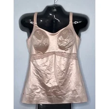 Ruby Ribbon Size 46 Tan Lace Second Skin Cami Tank Shaper Adjustable Straps
