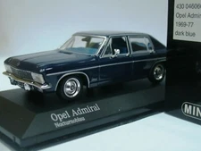 WOW EXTREMELY RARE Opel Admiral B 2.8L I6 Auto 1974 Blue 1:43 Minichamps-Rekord