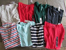 NEW GAP SHIRT LOT WOMENS XS LONG SLEEVED & SHORT SL FAVORITE T LOT 8  all colors