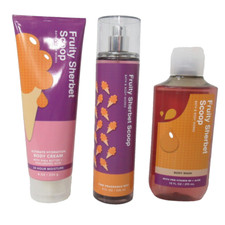 Bath Body Works FRUITY SHERBET SCOOP 3 Piece Set Mist Body Wash Mist Cream