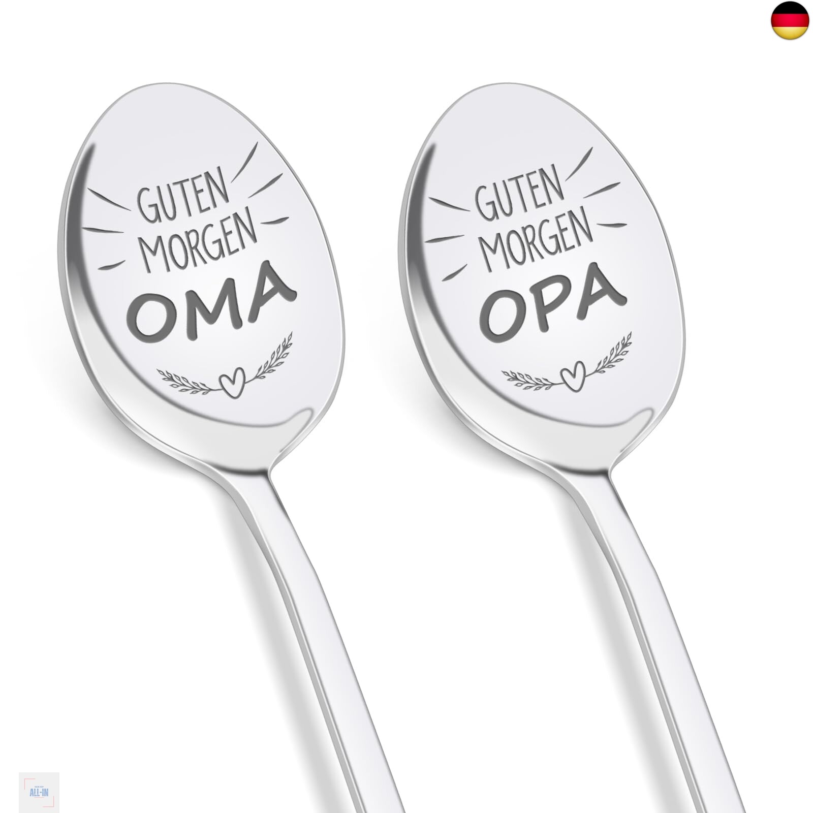 Tulolvae Oma und Opa Ostergeschenke, 2 Stück Kaffeelöffel mit Gravur für Beste O
