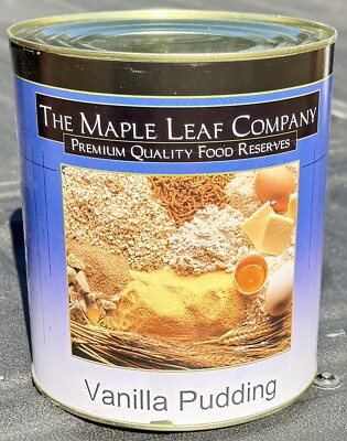 Maple Leaf Company Long Term Storage Emergency Food Vanilla Pudding Can Prepper
