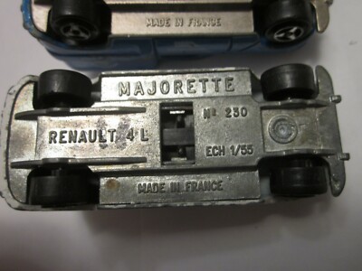 Lot of 2 vintage majorette Renault 4L Delivery Van telephone
