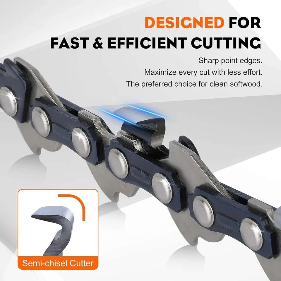 3Pack 16" inch Chainsaw Saw Chain 3/8"LP .043" 55DL Full Chisel for Stihl MS210 - Image 3 of 4