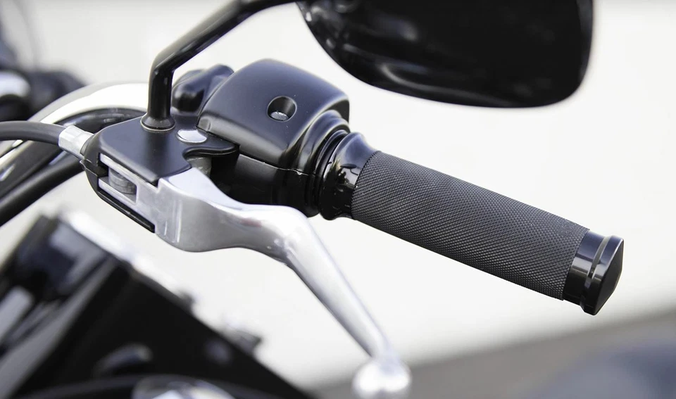 Manopole Moto Harley Nere Avon Countour Sportster Iron Softail Street Bob Dyna - Immagine 2 di 4