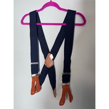 Carhartt Suspenders 2 Button Utility Leather Rugged Navy 46 Length Workwear