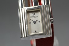Orologio Vintage [Ecc+5] HERMES Kelly Argento Rosso Pelle "Y" Donna Quarzo