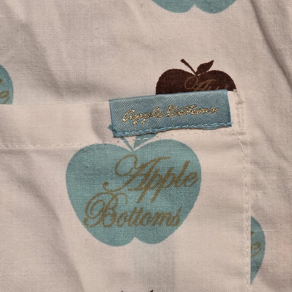Apple Bottoms Women's Scrub Top White/ Blue/ Brown 19" Pit To Pit, 25" Length - Image 3 of 4