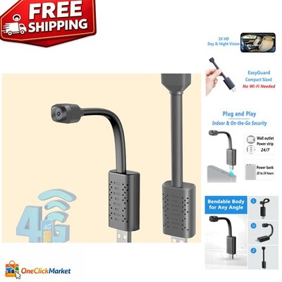 Portable 2K Goose-Neck Security Camera with Motion Detection - Cloud Storage