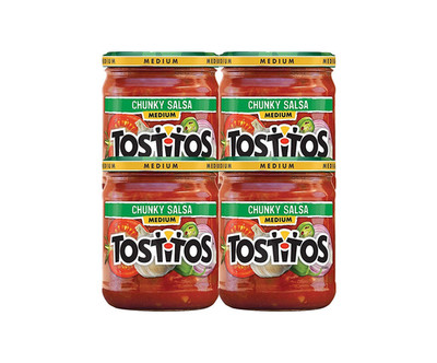 Tostitos Medium Chunky Salsa Dipping Sauce 4 Count 15.5 oz (Pack of 4)