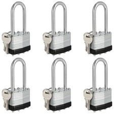 Keyed Alike Padlocks, Laminated Heavy Duty Padlocks Keyed Alike Set of 6, Key Lo