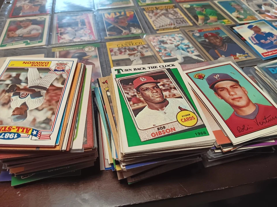 大量 400 张卡 批量 棒球卡 1980 - 1990 年代 TOPPS FLEER DONRUSS BOWMAN 查看图片 — 第 2/4 张图片