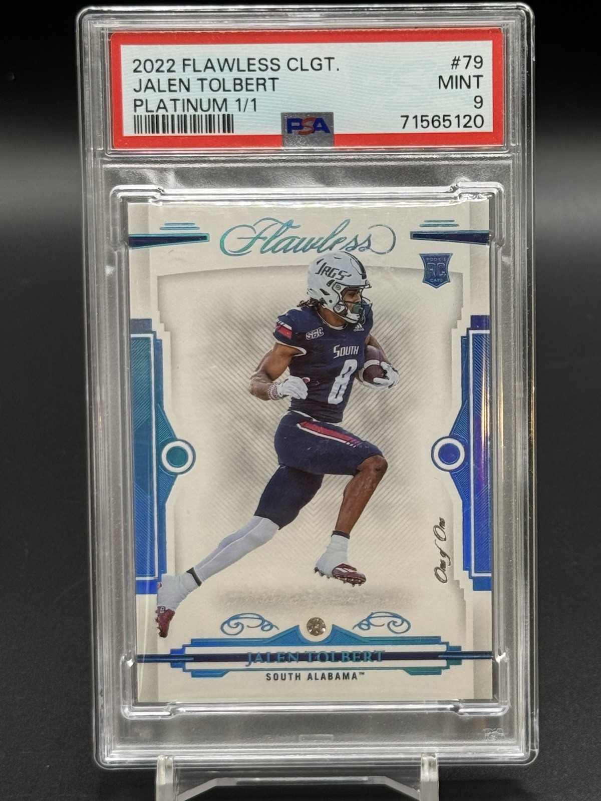 2022 Panini Flawless CLGT #79 Jalen Tolbert RC  Flawless 1/1 Platinum PSA 9