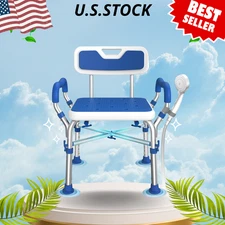 Heavy Duty Shower Chair 500lbs with Arms, Back & Adjustable Height
