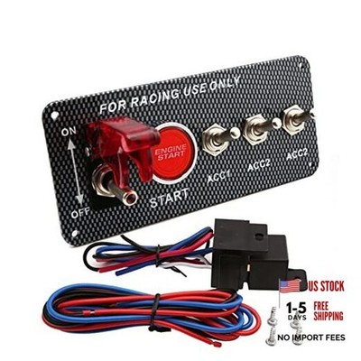 12V Ignition Switch Panel Kit with Engine Push 5 in 1 Car Ignition Switch Panel