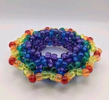 Rainbow 3D Kandi Cuff UFO Starburst Bracelet Rave EDM Festival PLUR