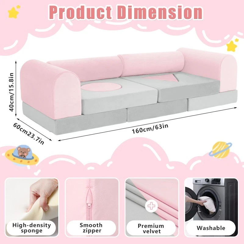 11 шт. детский модульный игровой диван для ребенка ясельного возраста секционный диван напольный складной детский подарок - Изображение 2 из 4