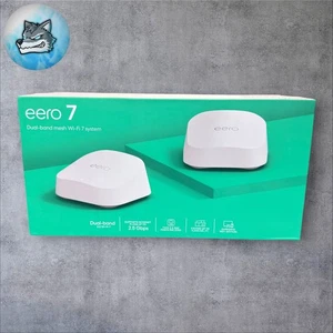 Eero 7 Wi-Fi à double bande Mesh 7 Système (2-Pack) Prolongateur jusqu'à 2,5 Gbps 4,000 pi2