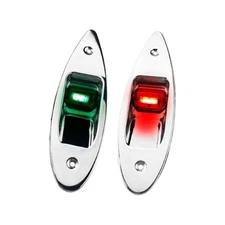 MARINE CITY 12V Flush Mount LED Navigation Light Red & Green Bow Lights For Boat