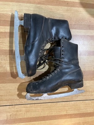 Men's Vintage Figure Skates Black Size 9 1/2