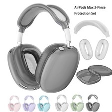 3 In 1 Protective Clear Skin for AirPods Max Headband Ear Cup TPU Cover Case