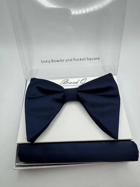 Marca Q Pajarita y Cuadrado de Bolsillo - Azul Oscuro LBT100-G NUEVO Foto 2 de 4