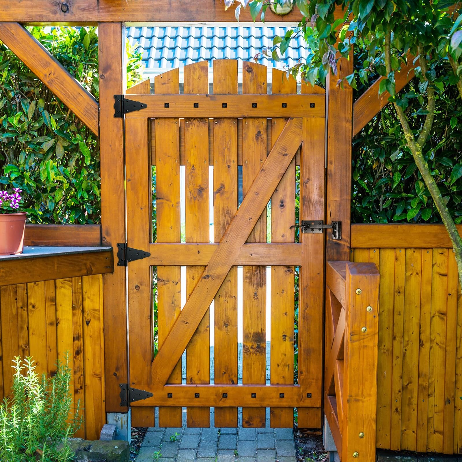 Thumb Gate Latch Heavy Duty Self Locking Door Latches and 9"Handle Kit Steel