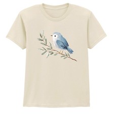 Watercolor Blue Bird Boys Girls Kids T-Shirt Bluebird Birthday Gift For Kids