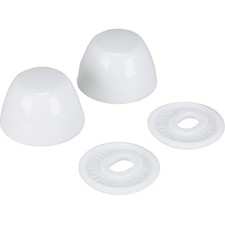 Toilet Bolt Caps Plastic Pack of 2 Round White Cover Easy Install