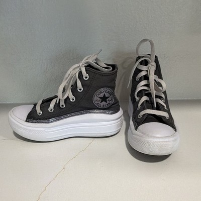 Converse Chuck Taylor All Star Kids High Top Lace-Up Sneakers Gray/White 13