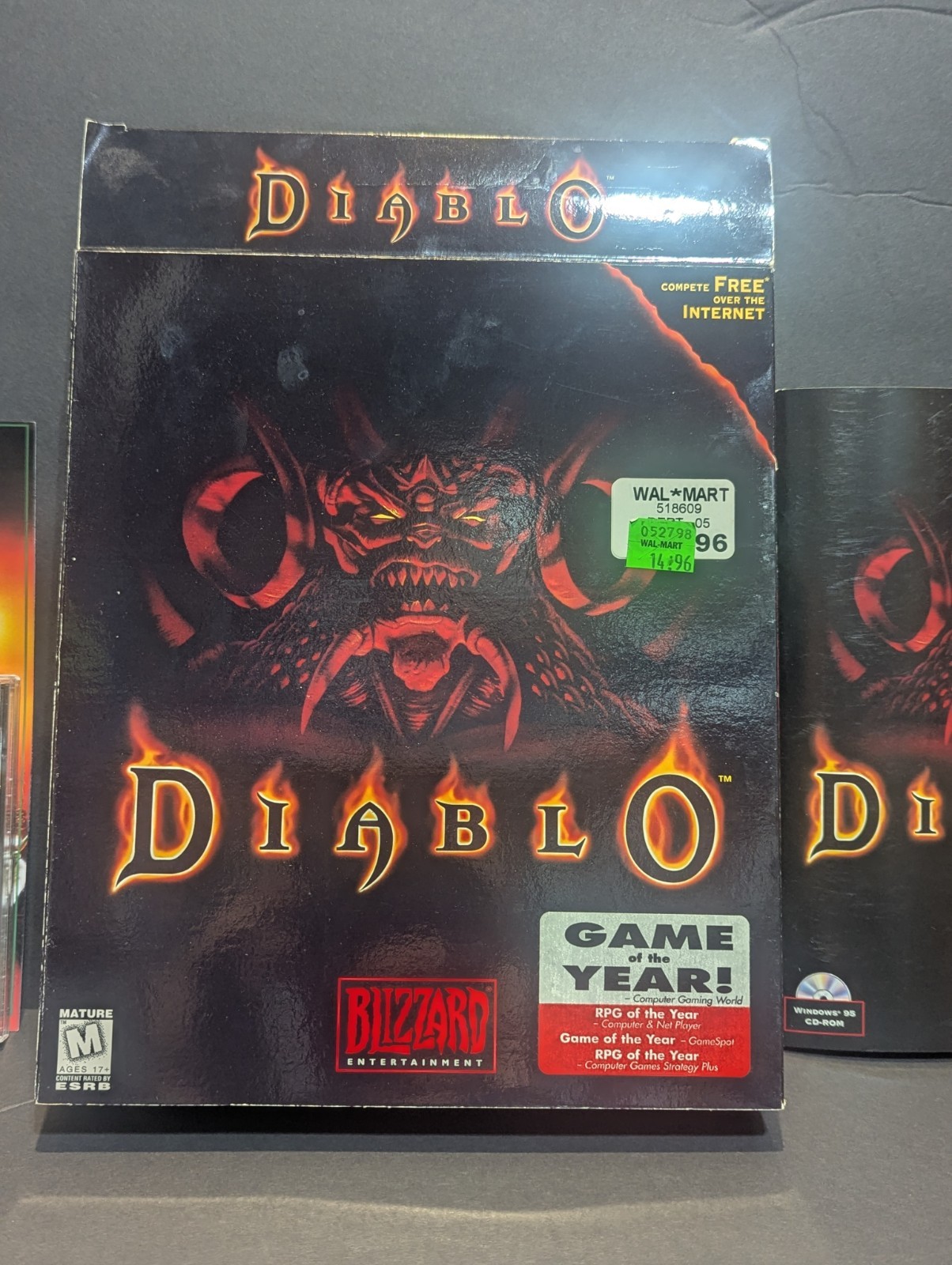 Diablo 1 PC Big Box 1996 Blizzard Entertainment Game w/ Manual & Strategy Guide