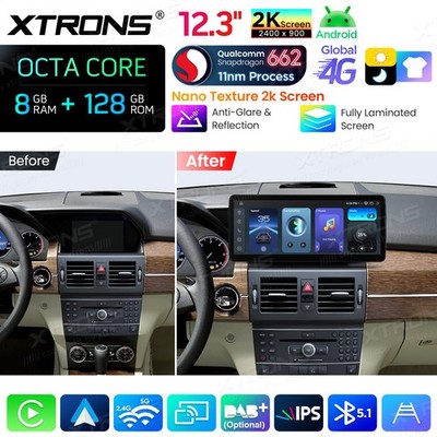 12.3'' 2K Screen Android Autoradio für Mercedes GLK X204 NTG 4.0 GPS Navi CarPlay