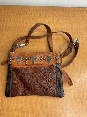 American West Trail Rider Leather Crossbody/Hip Bag with Detachable Strap