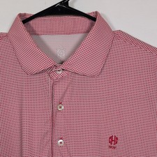 Turtleson Red White Check Polo Large Tour Performance Golf Soft Stretch L
